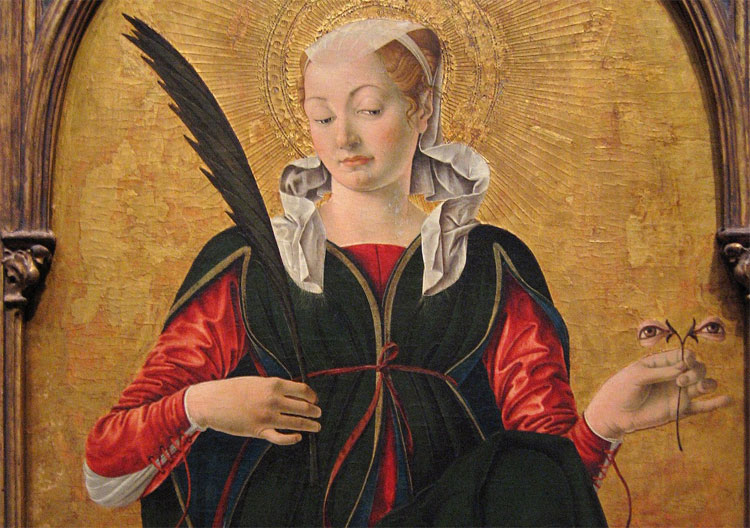 Sint Lucia van Syracuse, de beschermheilige van de blinden. © Francesco del Cossa (1436–1487)