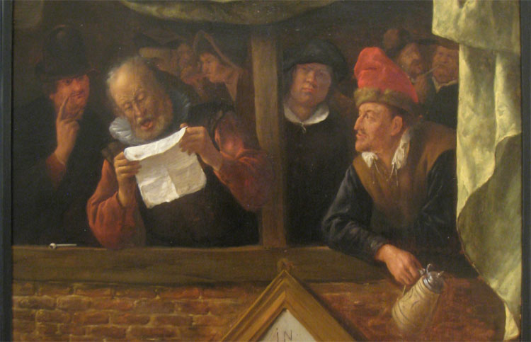 Rederijkers in een rederijkerskamer in Amsterdam. © Jan Steen (1625/1626–1679)