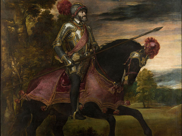 Karel V, keizer van het Roomse rijk, koning van Spanje en landsheer van de Nederlanden. © Titiaan 1487-1576