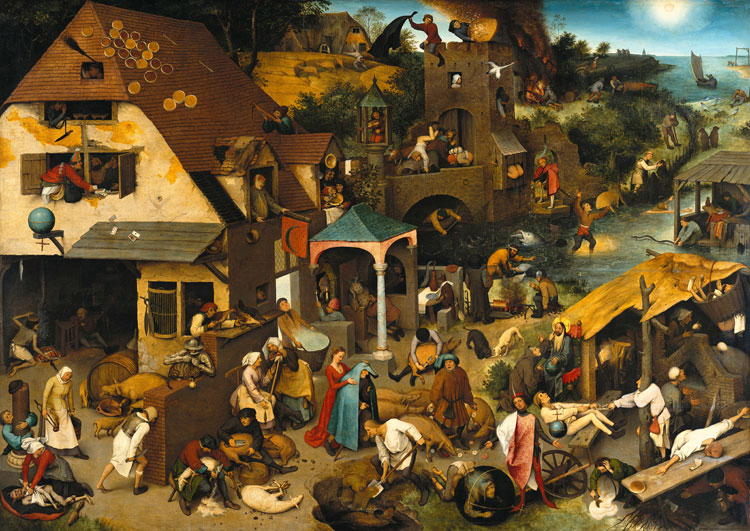 Nederlandse Spreekwoorden. Een schilderij uit 1559. © Pieter Brueghel de Oude (1526/1530–1569)