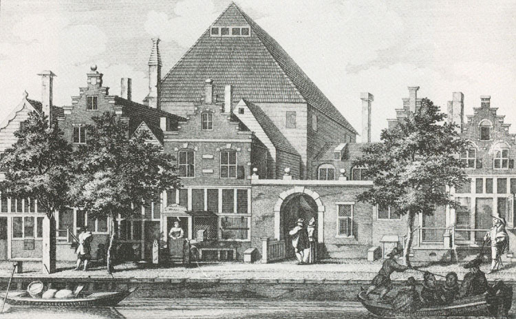 De Nederduytsche Academie aan de Keizersgracht in Amsterdam. © Caspar Philips Jacobszoon (1732-1789).