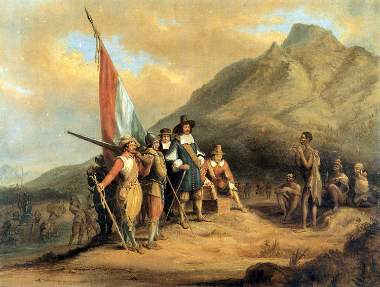 Jan van Riebeeck, koopman van de VOC, stichtte in 1652 de eerste handelspost in Zuid-Afrika. © Charles Davidson Bell (1813–1882)