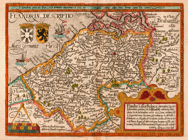 Vlaanderen in 1609. © Matthias Quad en Johannes Bussemacher