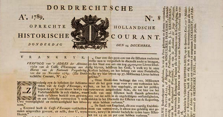 Ook De Dordrechtse Courant, een Nederlands dagblad uit die tijd, moest zich onderwerpen aan de censuur van de Franse machthebbers.
