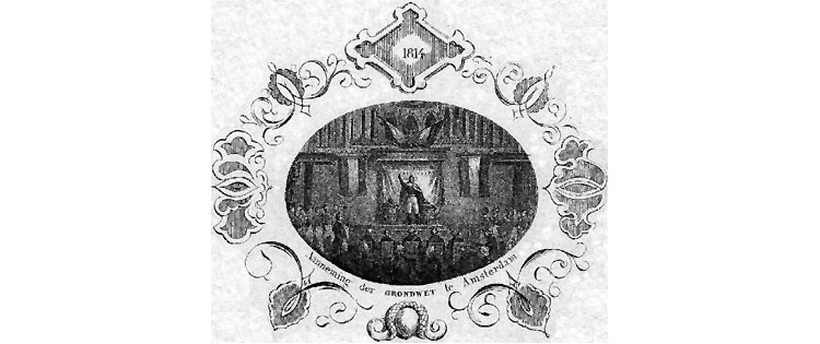 'Aanneming der Grondwet voor de Vereenigde Nederlanden in Amsterdam.'
