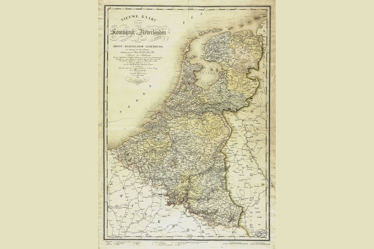Nieuwe kaart van het Koninkrijk der Nederlanden en het Groothertogdom Luxemburg (1816).