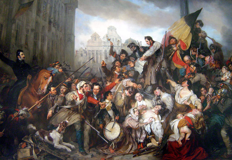 Septemberdagen in 1830 op de Grote Markt in Brussel. © Gustaaf Wappers (1803-1874)