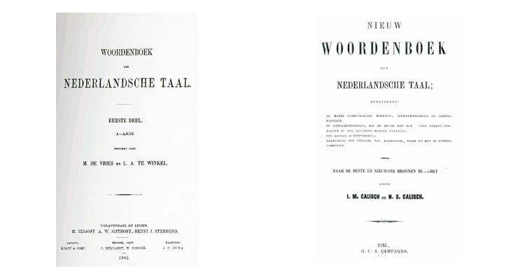 De nieuwe woordenboeken die in 1864 verschenen.