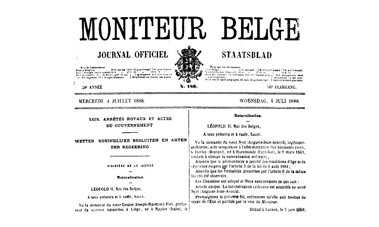 Een 'Moniteur Belge' uit de 19e eeuw.