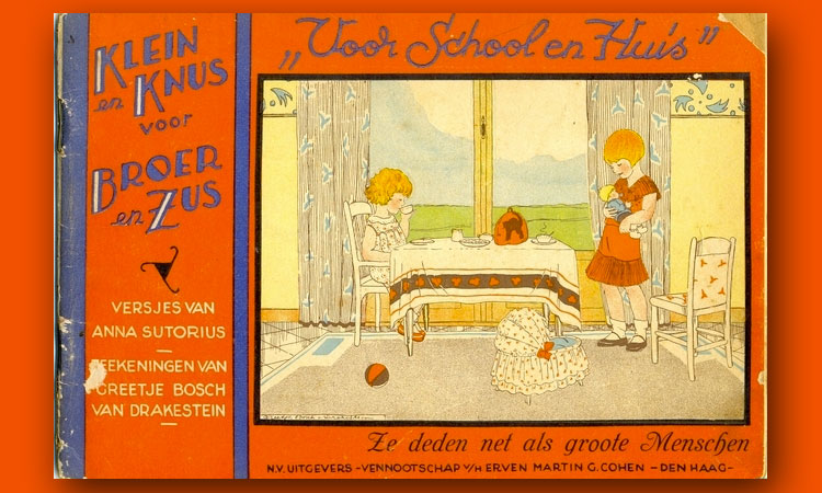Voorkant van het boek 'Klein en knus voor broer en zus (ze deden net als groote menschen)'.
