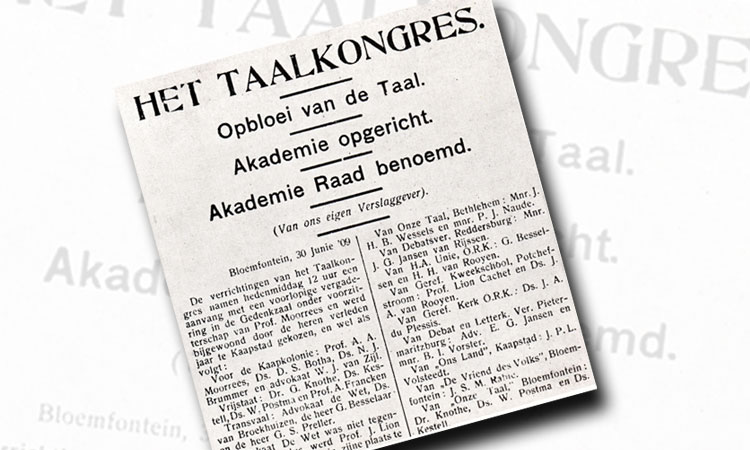 'Berig in Het Westen oor die stigting van die Suid-Afrikaanse Akademie vir Wetenskap en Kuns'.