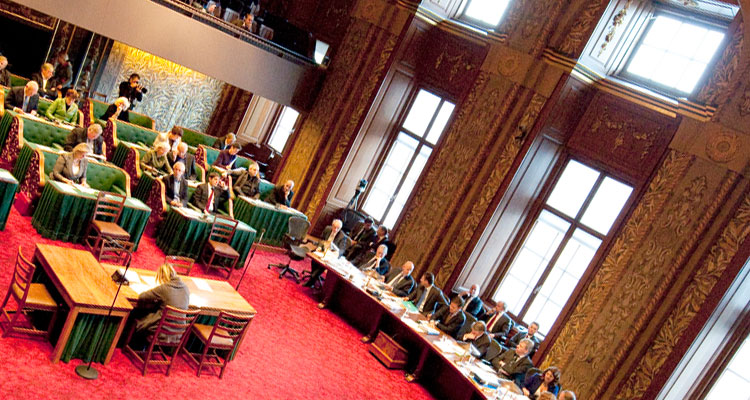 De Eerste Kamer der Staten Generaal in Den Haag, waar het Dictee wordt opgenomen. © Rijksvoorlichtingsdienst