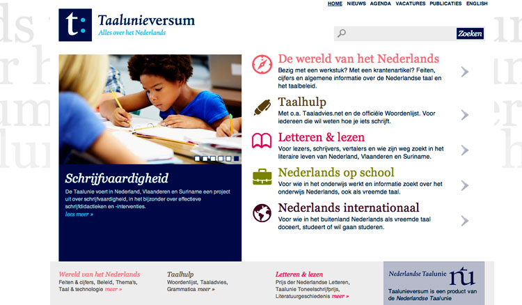 De website Taalunieversum, vol met informatie en taaladvies.