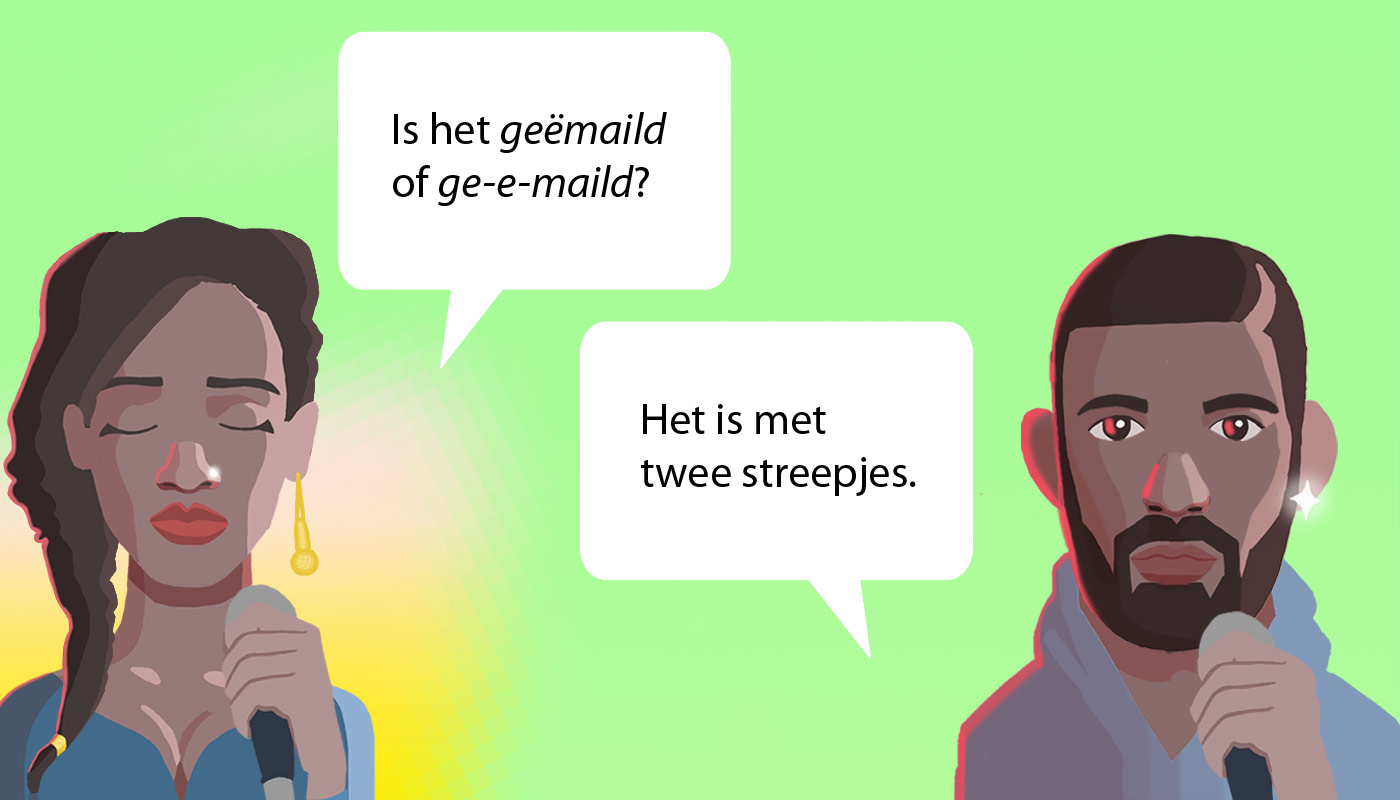 Hoe schrijf je <em>e-mailen</em> in de voltooide tijd?
