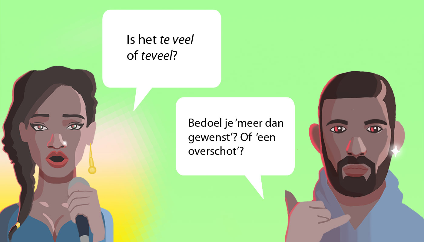 <em>Te veel</em> betekent iets anders dan <em>teveel</em>.