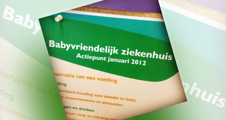 Een poster op een prikbord in een Belgisch ziekenhuis.