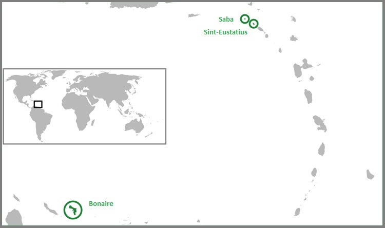 Bonaire, Saba en Sint Eustatius.