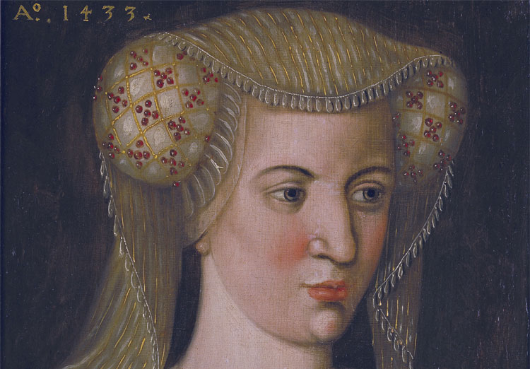Jacoba van Beieren. Van 1356 tot 1433 heerste het Beierse huis over Holland.