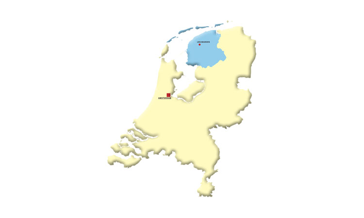 Friesland, met de stad Leeuwarden.