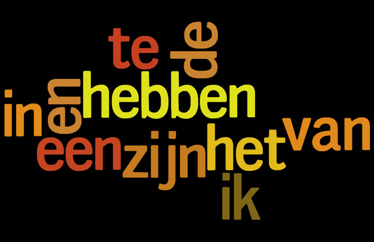 Bij de tien meestgebruikte woorden zitten geen zelfstandig naamwoorden.