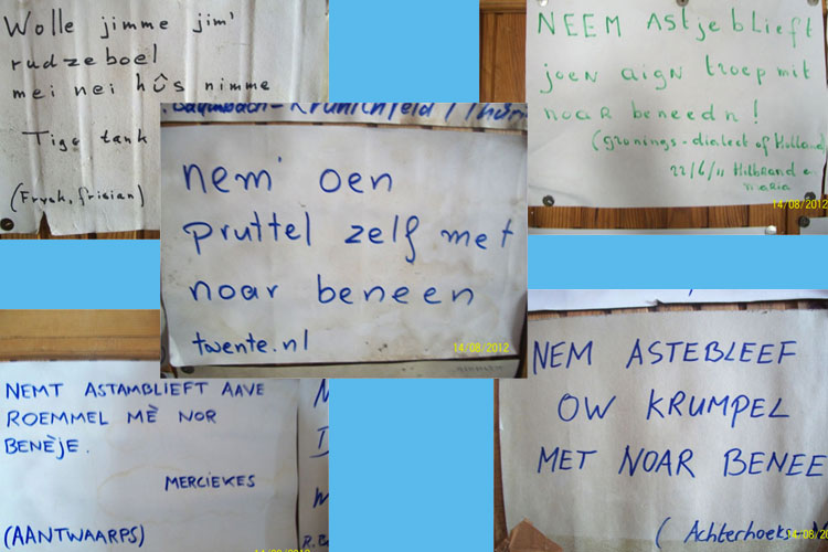 'Onze' dialecten, aangetroffen in Slovenië.