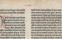 Proloog van de Delftse Bijbel uit 1477. © Jacob Jacobszoon van der Meer en Mauricius Yemantszoon van Middelborch