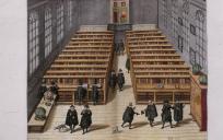 De Universiteitsbibliotheek Leiden in 1610. © Jan Cornelisz. van 't Woudt, genaamd Woudanus (ca.1570 - 1615)