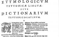 Het begin van de letter A in Etymologicum Teutonicae Linguae, sive Dictionarium Teutonico-Latinum van Kiliaan.