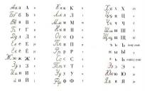 Het cyrillische schrift en wat varianten.