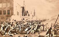 Veldslag in de straten van Gent, november 1789. © Paul-Jacob Laminit (1773-1831)
