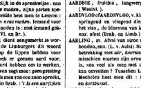 Een fragment van de pagina's over de letter A in het Algemeen Vlaamsch Idioticon