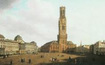 Het provinciaal hof in Brugge, West-Vlaanderen (voor de brand van 1878). © A. Vandesteene (1803-1870)