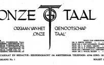 Het tijdschrift van het genootrschap Onze Taal: Jaargang 1, nummer 1.