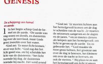 De eerste bladzijde uit de Nieuwe Bijbelvertaling. © Nederlands Bijbel Genootschap